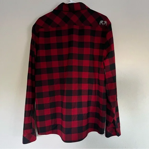 KUIU Red and Black Buffalo Plaid Casual Shirt - Picture 7 of 8